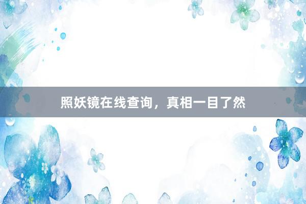 照妖镜在线查询，真相一目了然